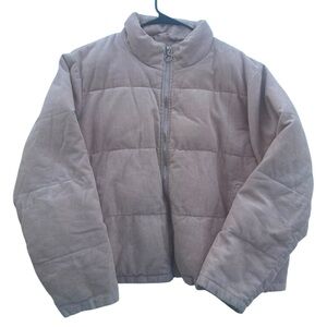 Angels Kiss Womens Size XL Corduroy Puffer Jacket Short